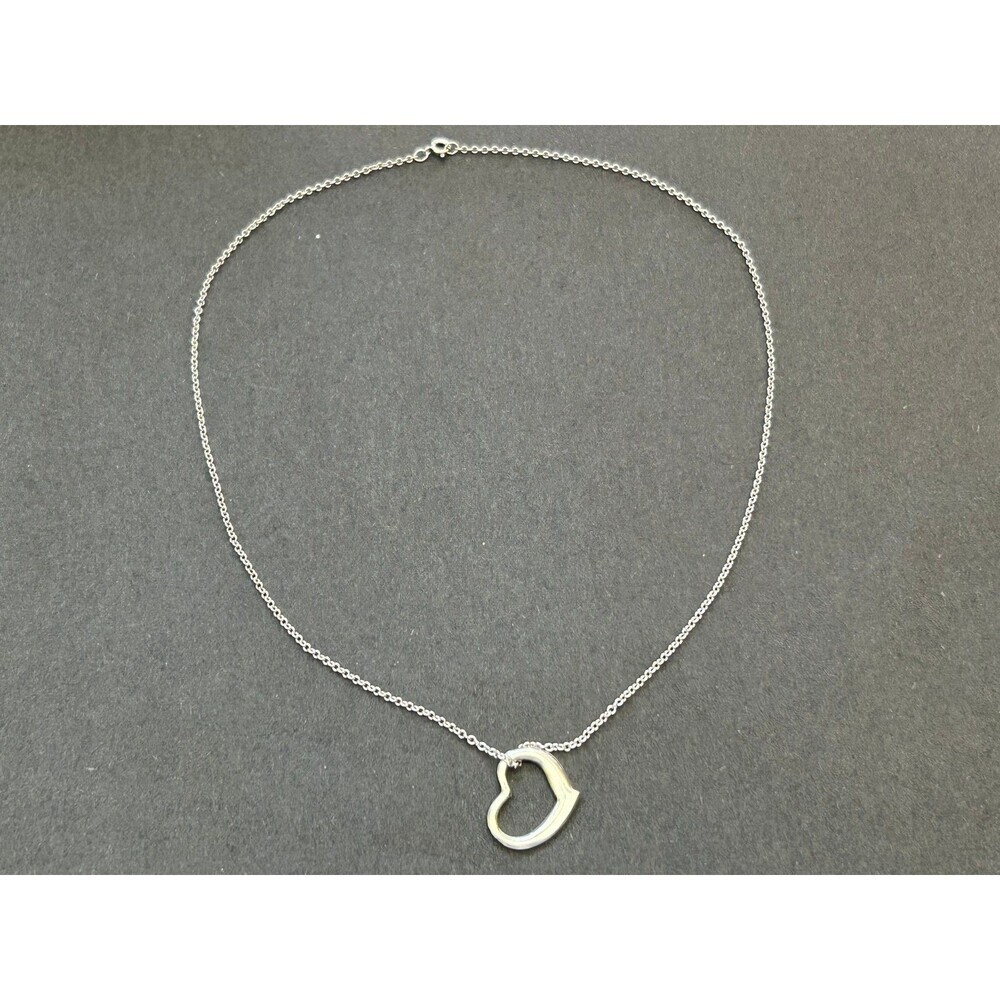 Sterling Silver Open Heart Pendant Necklace with 18" Silver Chain - Picture 2 of 9